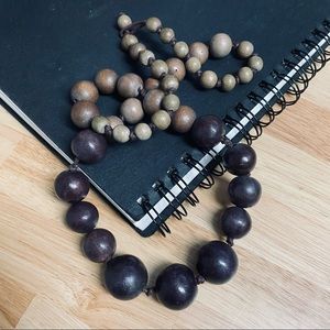 NECKLACE 🪵 Ombré Wood Bead Necklace